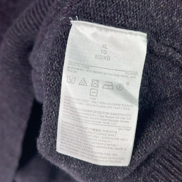 Banana Republic Filpucci Men's Size XL Wool Blend Pullover Sweater Purple & Gray - Picture 6 of 6